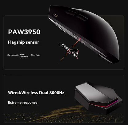 ATK Blazing Sky X1/X1V2 kabellose Gaming-Maus 8K Low Latency, leichte FPS Liekong E-Sports-Gaming-Maus, individuelles PC-Zubehör