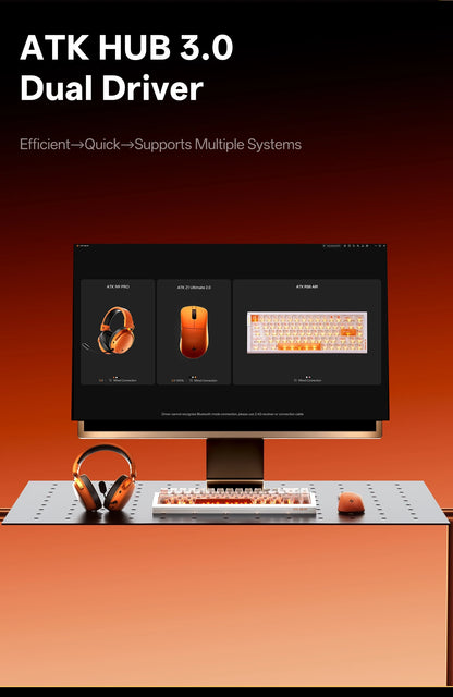 Mouse wireless ATK Blazing Sky Z1 V2 Ultimate PAW3950 Ultra Dual 8K da gaming, ergonomico, sviluppato internamente, per mani medio-grandi