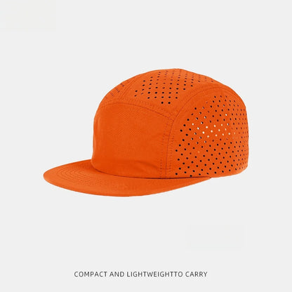 Quick-Dry 5 Panel Running Cap Laser Cut Perforated Breathable Sport Hat Ultra-Lightweight Soft Top Baseball Cap for Men Women