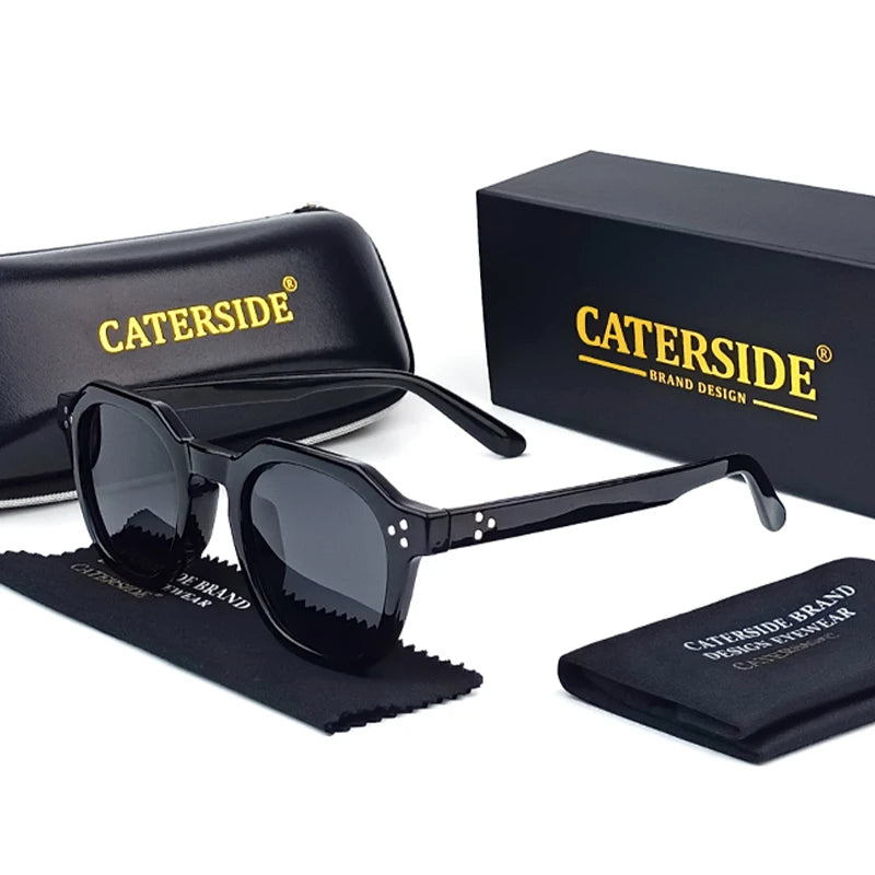 Caterside New Retro Polarized Men Sunglasses Square TR90 Frame Women Sun Glasses Outdoor Driving Fishing High Quality UV400 Gift