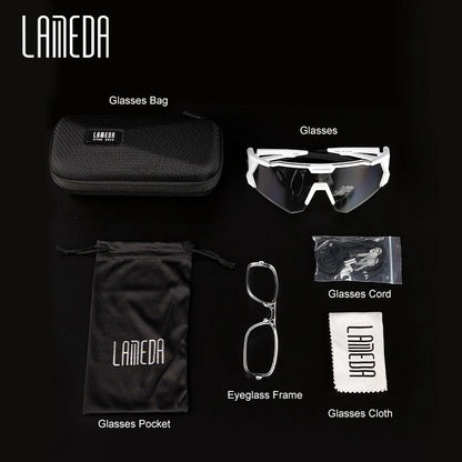 LAMEDA Photochromic Cycling Sunglasses Men Professional Bicycle Glasses Goggles Windproof MTB Road Bike Glasses Mountain Eyewear