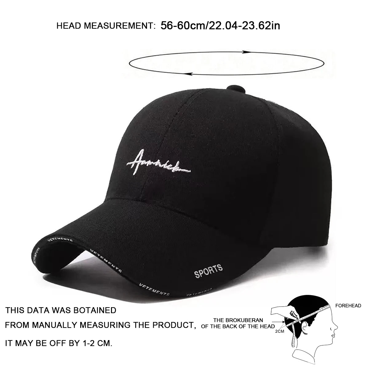 Unisex SPORTS Embroidery Baseball Caps Spring Autumn Outdoor Adjustable Casual Hats Sunscreen Hat Sports Cap