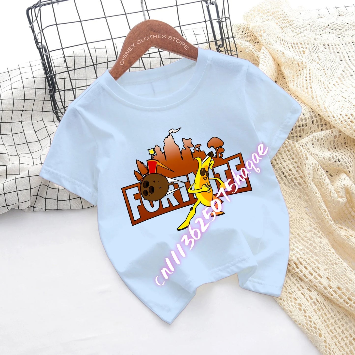 Fortnite-Kinder-T-Shirts mit Cartoon-Spiel-Figuren-Print, Fortress-Night-Tees, kurzärmelige Sommer-Tops für Jungen und Mädchen