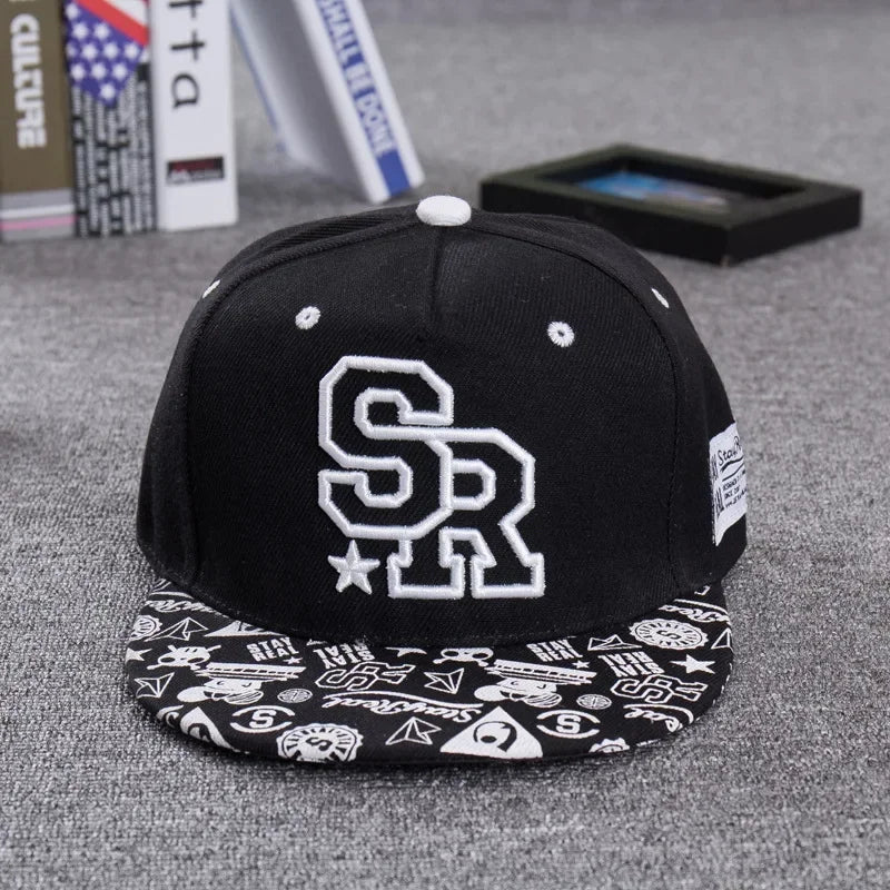 2026 NEW fashion embroidery letter SR baseball cap hip hop hat men and women outdoor sports and leisure flat shade snapback cap