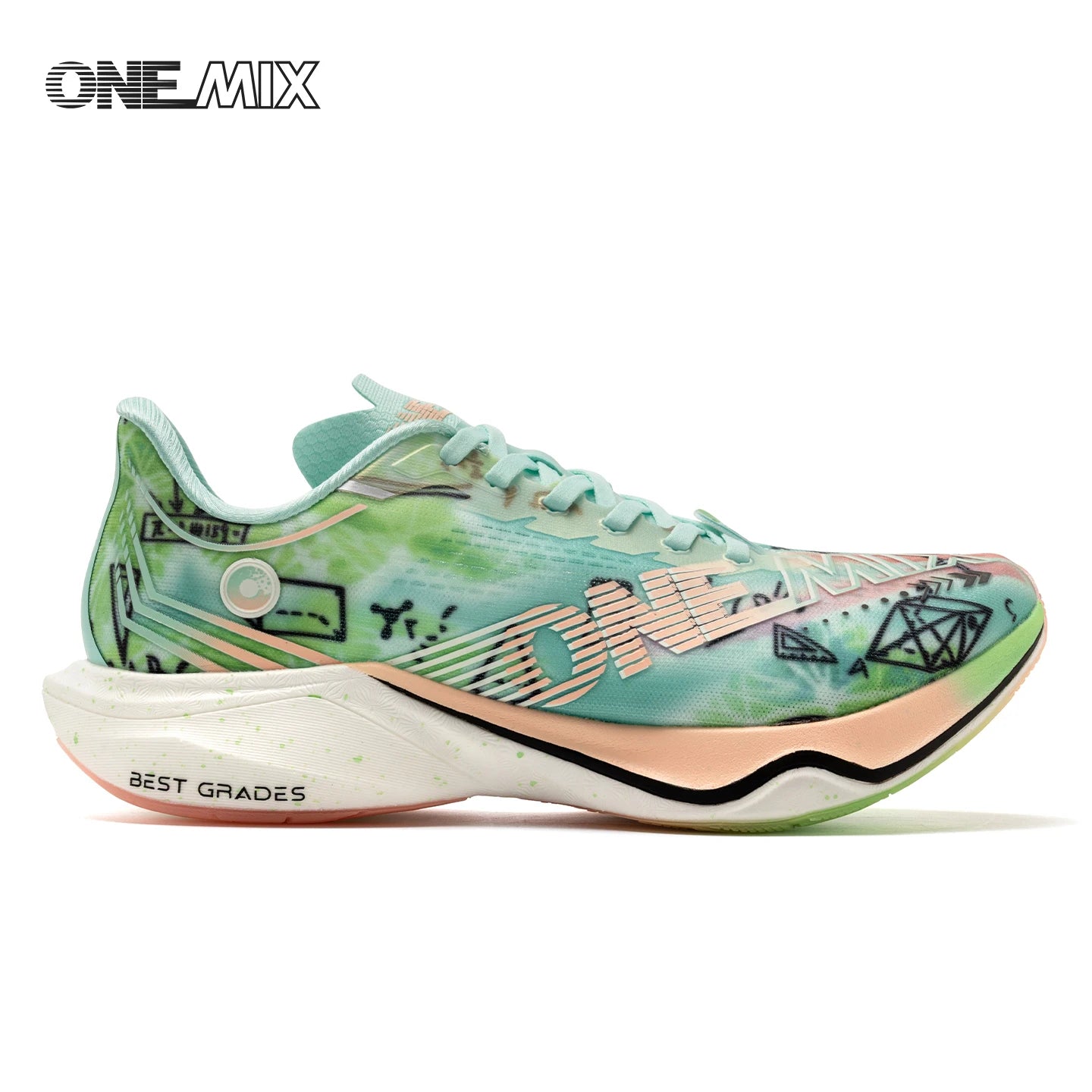 ONEMIX Sapatilhas de Corrida de Maratona em Nylon Carbon Board, Alívio de Impacto, Suporte Estável Profissional, Ressalto Ultraligeiro