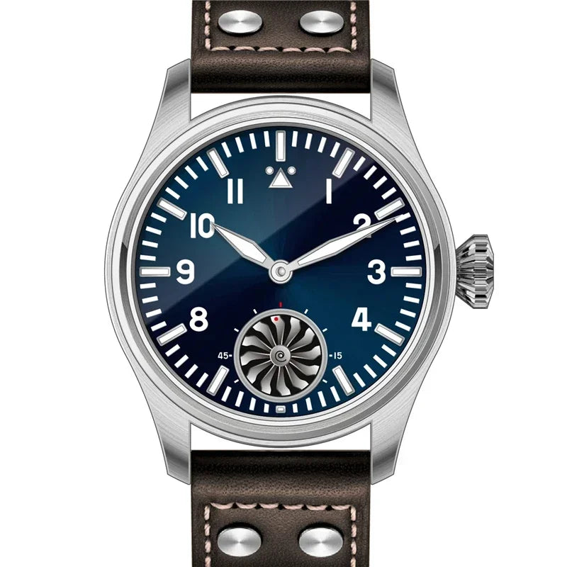 Hruodland 2025 Nuovo orologio meccanico da uomo Seagull ST3620 Retro Pilot 43MM BGW-9 luminoso, vetro zaffiro, turbina, Reloj Hombre