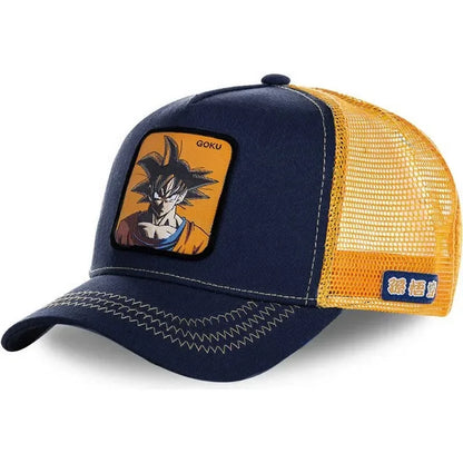Son Goku Cap Baseball Cap Summer Travel Peaked Cap Men's Embroidery Hip-Hop Sun Visor Adjustable Trucker Mesh Cap