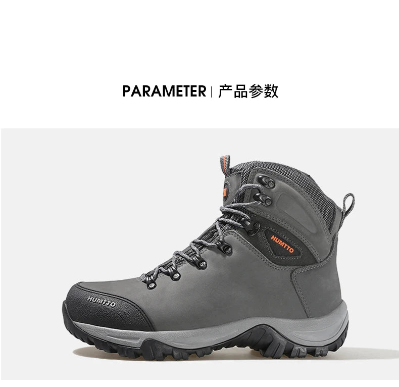 Zapatos de senderismo HUMTTO, botas de caza impermeables para hombre, botas tácticas de combate para desierto hasta el tobillo, botas de trekking para hombre y mujer, zapatillas cálidas de cuero