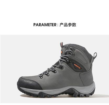 Zapatos de senderismo HUMTTO, botas de caza impermeables para hombre, botas tácticas de combate para desierto hasta el tobillo, botas de trekking para hombre y mujer, zapatillas cálidas de cuero