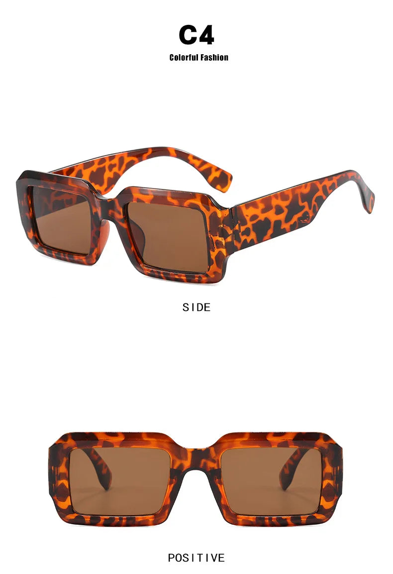 BOYSEEN Thick Frame Rectangle Sunglasses For Man Can Make Prescription Lens 2026 Street Style Orange Sunglasses