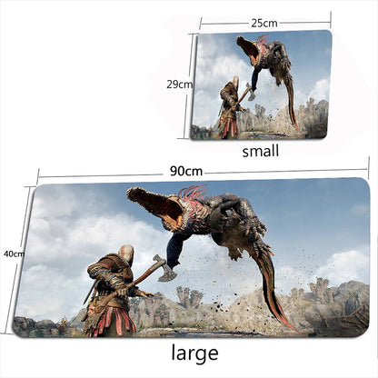 God of War Ragnarok Mouse Pad XXL Mouse Mat Gamer 100X50CM Gaming Accessories Mousepad  Large Keyboard DeskMats Pad for Computer