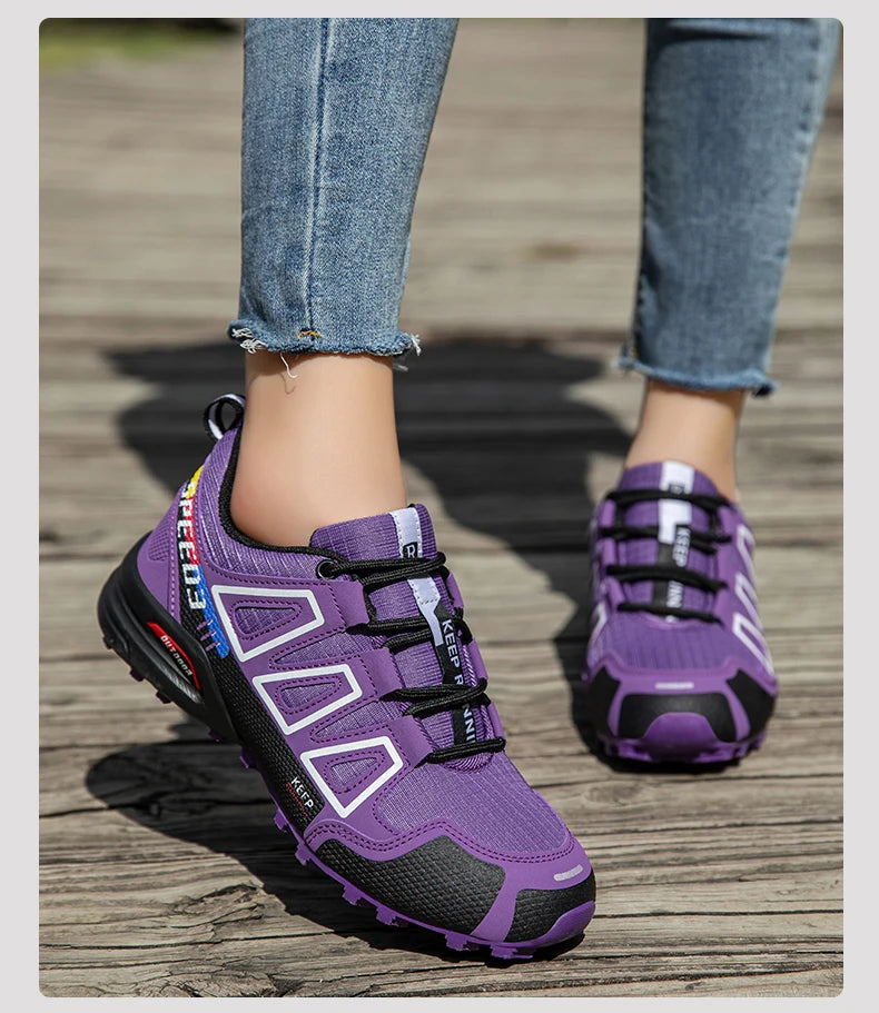 Unisex Outdoor Hiking Shoes Lace-Up Non-Slip Lightweight Men Tactical Training Sports Shoes Women Lockless Casual Cycling Shoes