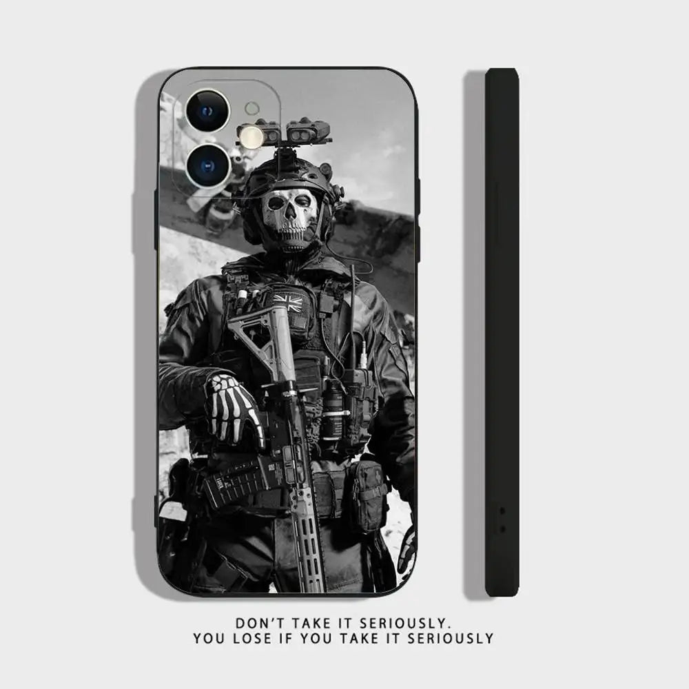COD Call Of Duty G-Ghost Phone Case For iPhone 17 16,15,14,13,12,11,Pro,XS,Max,XR,Plus,Mini Soft Silicone Black Shockproof