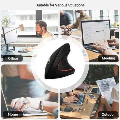 Nuovo mouse verticale wireless 2.4GHz con DPI regolabile, ottico ed ergonomico per il polso, con retroilluminazione gaming, per laptop, tablet, Mac e iPad