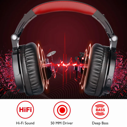 Cuffie da gaming wireless OneOdio Pro-M Bluetooth 5.2 HiFi stereo, autonomia 110H con microfono, bassi profondi, cuffie over-ear pieghevoli