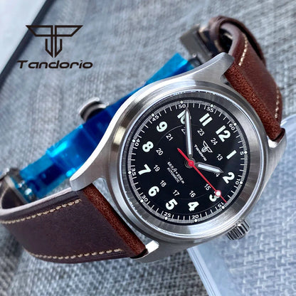 Tandorio 36mm Fashion 20BAR automatische Taucher- und Pilotenuhr für Herren und Damen, NH35/PT5000/Miyota8215 Uhrwerk, Saphir-Armbanduhr, grüne Leuchtmasse