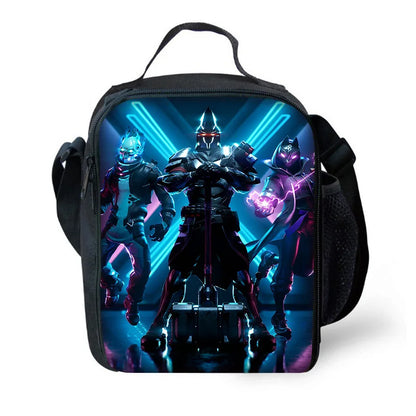 Saco térmico infantil F-FortniteS de grande capacidade para menino e menina, lancheira térmica reutilizável para estudante, piquenique e atividades ao ar livre