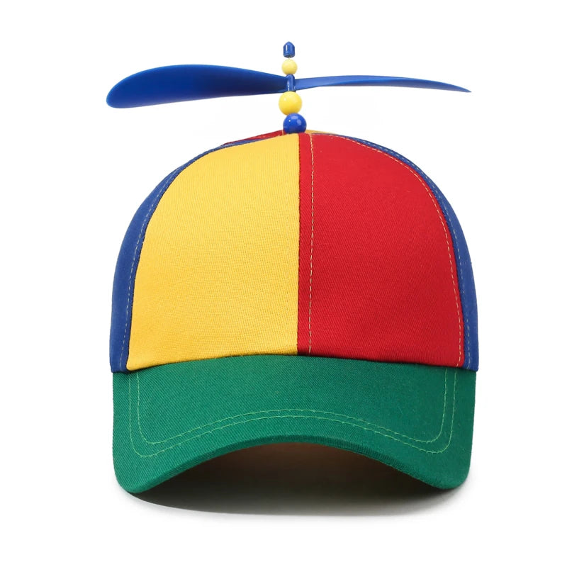 New Spring & Autumn Bamboo Dragonfly Propeller Fashion Color-Block Baseball Cap – Outdoor Sun Protection Hat