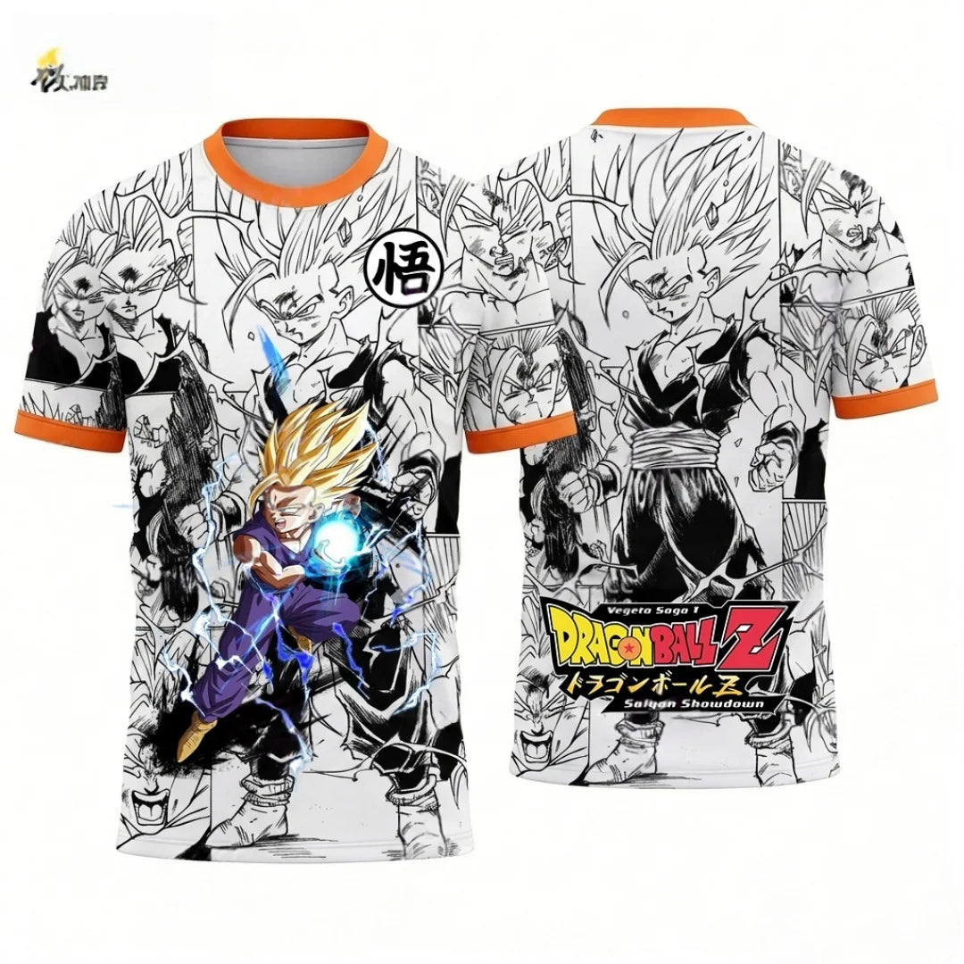 Summer 2026 Dragon Ball Goku & Gohan "Father and Son Together" Comic Themed 3D Printed Breathable T-shirt for Adults and Parents