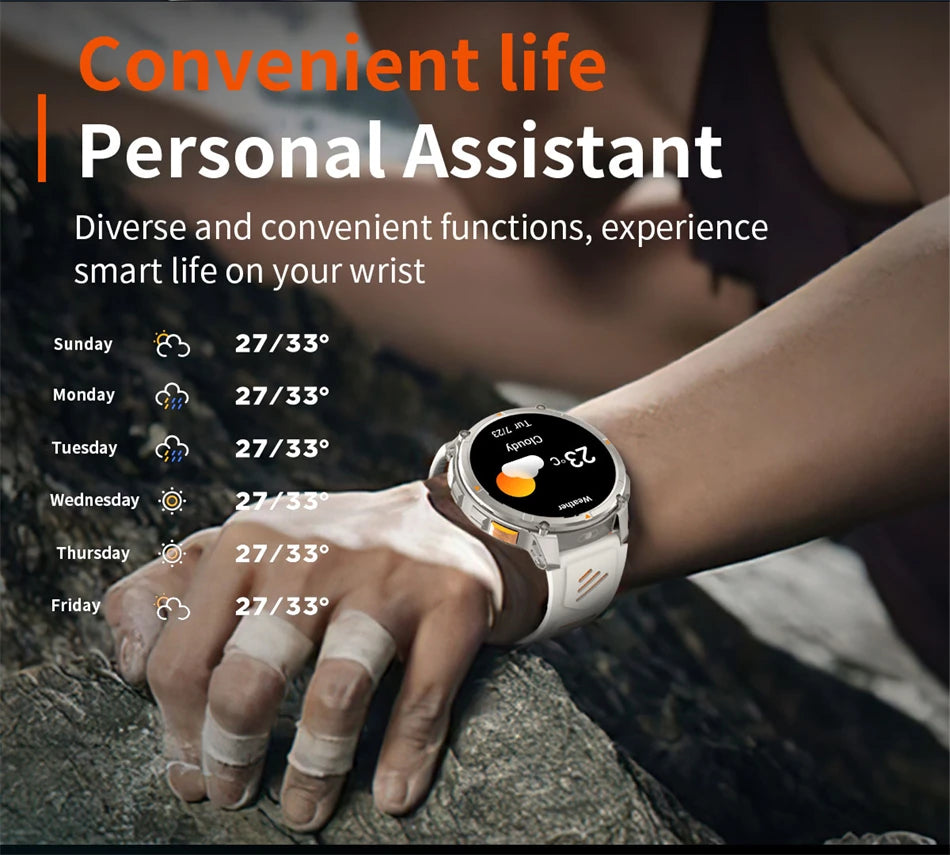 New Original 1100mAh Battery Men Smart Watch Outdoor GPS 10ATM Waterproof Bluetooth Call Sport Smartwatch For Android IOS Phones