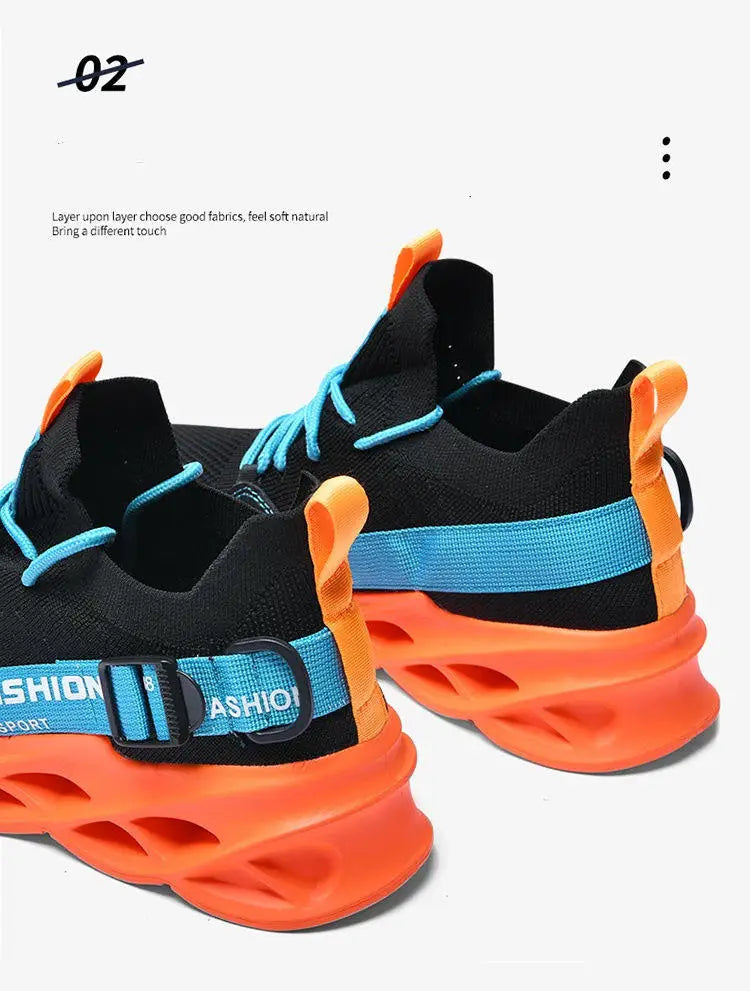 Zapatillas deportivas casual moradas de moda en oferta para mujer y hombre, calzado running con suela tipo blade, talla grande 48, ligeras y transpirables, zapatillas deportivas de malla para hombre