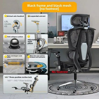 Sedia ergonomica minimalista portatile con braccioli 10D, sedia per computer, sedia da ufficio, sedia da studio e sedia gaming, resistente e durevole Gravity