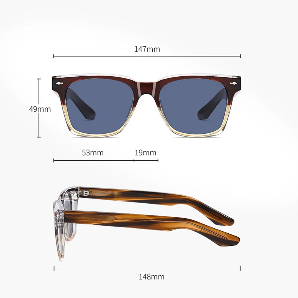 Swanwick TR90 retro polarized sunglasses men acetate square sun glasses for women unisex UV400 grey black European style