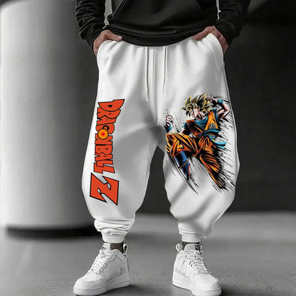 Pantalones deportivos Dragon Ball GOKU de animación japonesa 2025, estilo americano holgado de otoño, cálidos leggings de algodón para hombre y mujer