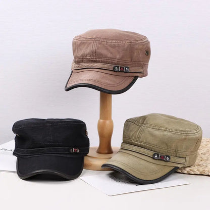 Fashion Men Peaked Cap Spring Summer Breathable Baseball Cap Adjustable Casual Cadet Hat High Quality Cotton Sun Cap