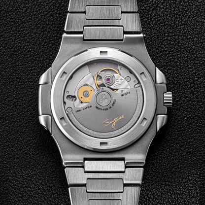 Sugess Herrenuhr, automatische mechanische Armbanduhr, Miyota 9015 Uhrwerk, MOP-Zifferblatt, Leuchtfunktion, wasserdicht bis 5bar, Luxus-Armband S466