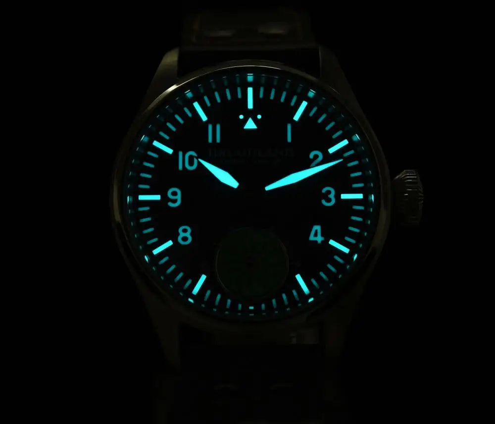 Hruodland 2025 Nuovo orologio meccanico da uomo Seagull ST3620 Retro Pilot 43MM BGW-9 luminoso, vetro zaffiro, turbina, Reloj Hombre