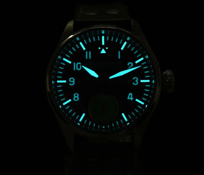 Hruodland 2025 Nuovo orologio meccanico da uomo Seagull ST3620 Retro Pilot 43MM BGW-9 luminoso, vetro zaffiro, turbina, Reloj Hombre
