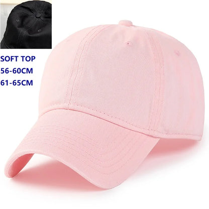 Big Head Plus Size Baseball Cap 100% Cotton Fits Men Women Adjustable Dad Hat Oversize 58-60cm 61-65cm