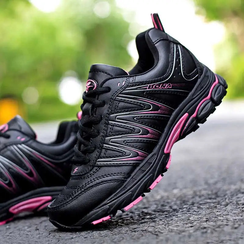 BONA New Hot Style Women Running Shoes Lace-Up Sport Shoes Outdoor Jogging Walking Athletic Shoes Comfortable Sneakers for Women