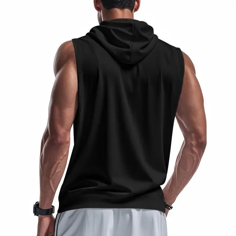 Dragon Ball Streetwear Men Running Tank Tops Sleeveless Sport T-shirt Fitness Training Workout Tee Sportwear Hooded Summer Vest