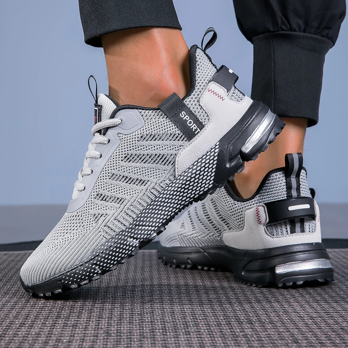 Men's Running Shoes, Lightweight Breathable Jogging Sport Shoes, Male Lace-up Fashion Comfort Non-Slip Casual Sneakers for Men