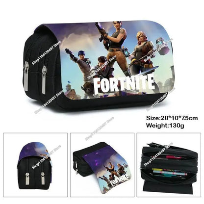 Fortnite Federmäppchen für Kinder – multifunktionale Schreibwarenbox, große Kapazität, doppellagige Schreibwarentasche