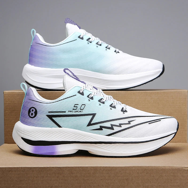 Brand Men's Carbon Plate Running Shoes, Soft Cushion, Shock Absorbing Sports Shoes, Unisex Sneakers, Light Anti-Slip Training Shoes