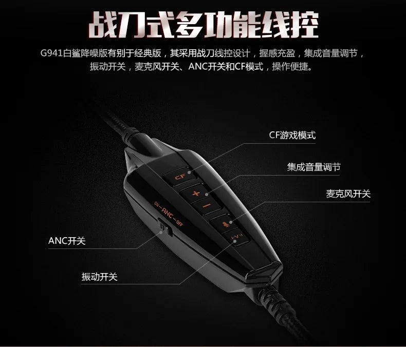 Somic G941 Wired Headphones Gamer Headphone Denoise Gaming Headphone Custom With Microphone Headsets 7.1 Stereo Sound Headset