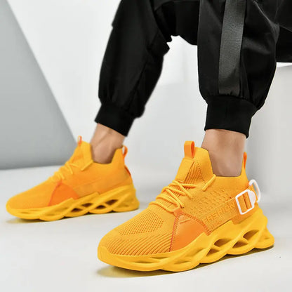 Zapatillas deportivas casual moradas de moda en oferta para mujer y hombre, calzado running con suela tipo blade, talla grande 48, ligeras y transpirables, zapatillas deportivas de malla para hombre