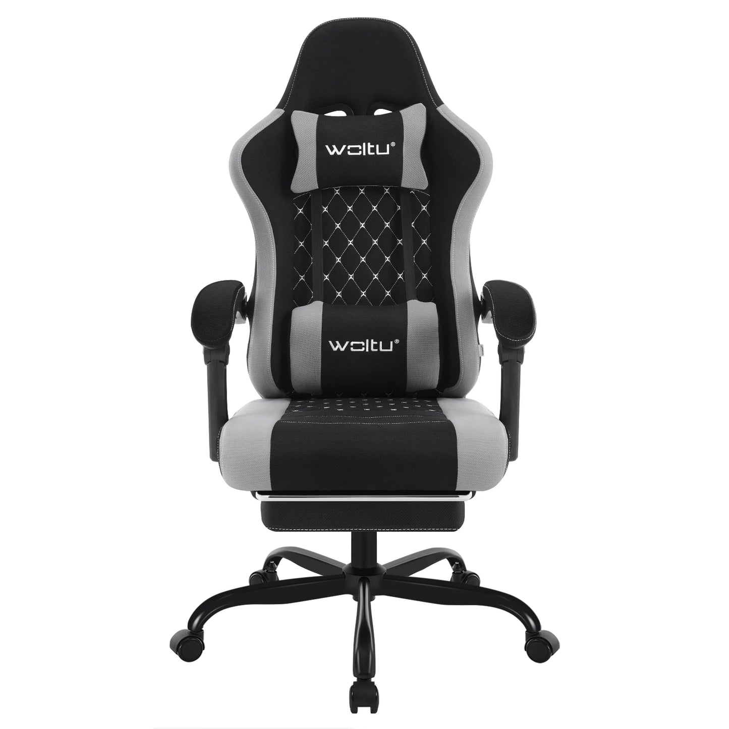 Sedia da ufficio girevole WOLTU con funzione massaggio, poltrona ergonomica con cuscino e poggiapiedi, sedia gaming regolabile in altezza