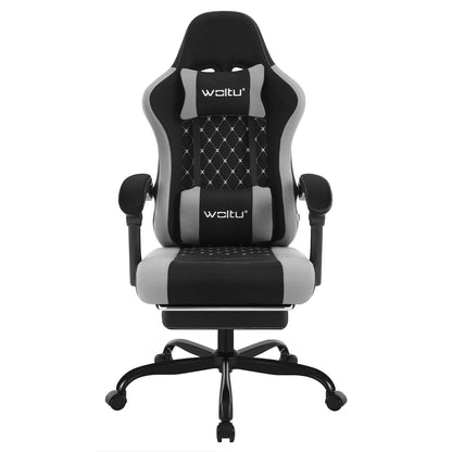 Sedia da ufficio girevole WOLTU con funzione massaggio, poltrona ergonomica con cuscino e poggiapiedi, sedia gaming regolabile in altezza