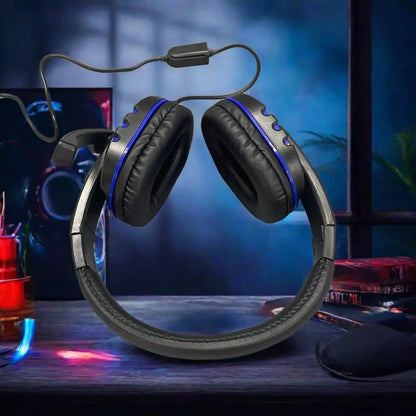 7260 kabelgebundene Kopfhörer mit Mikrofon – Gaming- & Arbeits-Headset für PS4 PS5 Xbox One, Lernen & Meetings, 3.5mm-Klinken-Ohrhörer