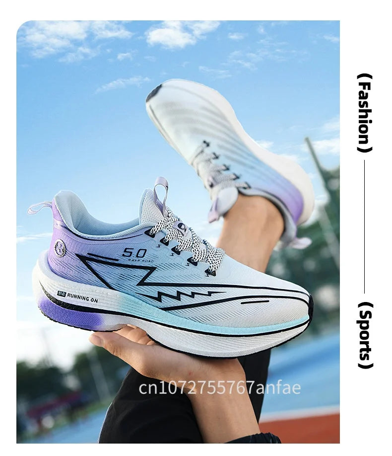 Scarpe da running da uomo con piastra in carbonio, leggere, ultra ammortizzate, traspiranti, da maratona, con assorbimento degli urti e supporto, sneaker sportiva comoda da donna