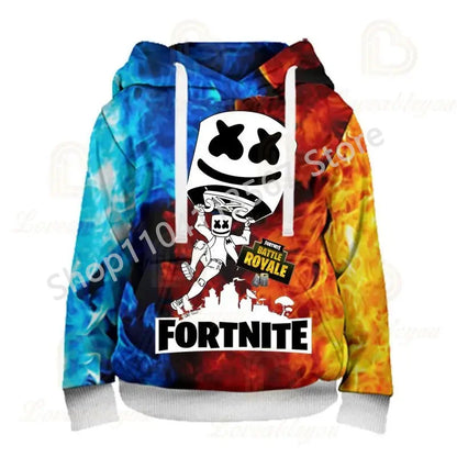 Sudaderas con capucha Llama Battle Royale F-Fortnited con estampado 3D para hombre, mujer y niños, sudaderas para niño y niña, pulóver streetwear verde