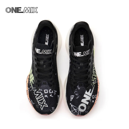 ONEMIX Sapatilhas de Corrida de Maratona em Nylon Carbon Board, Alívio de Impacto, Suporte Estável Profissional, Ressalto Ultraligeiro