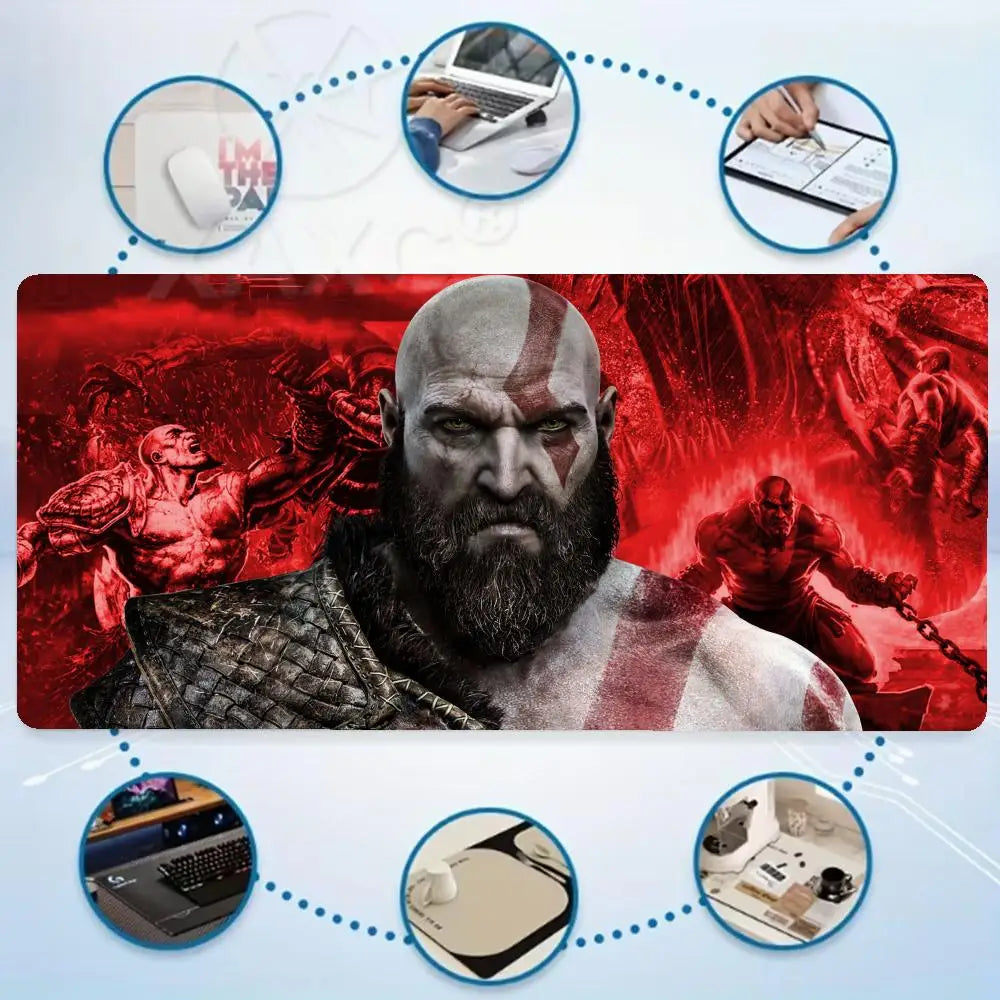 Mouse Pad God of War Xxl XAXCGaming Accessories Keyboard Computer Carpet Game Desk Mat Pc Large Gamer Cabinet Table Mats