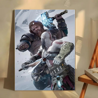 Dark Fantasy G-God of War Poster  Self-adhesive Art Waterproof Paper Sticker Coffee House Bar Room Wall Decor