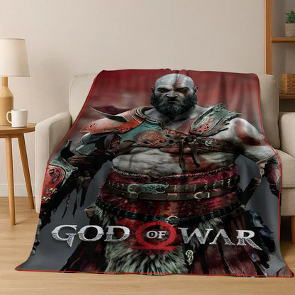 3A Classics God of War Kratos Game Gamer Flannel Blanket,Warm and Cozy Soft Throw Blanket for Home Bedroom Bed Sofa Kid Gift