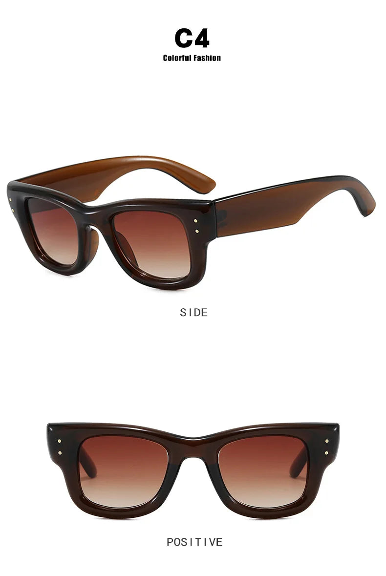 New Fashion Casual Orange Square Sunglasses For Women Men Vintage High Quality Sun Glasses Shades UV400 Eyewear